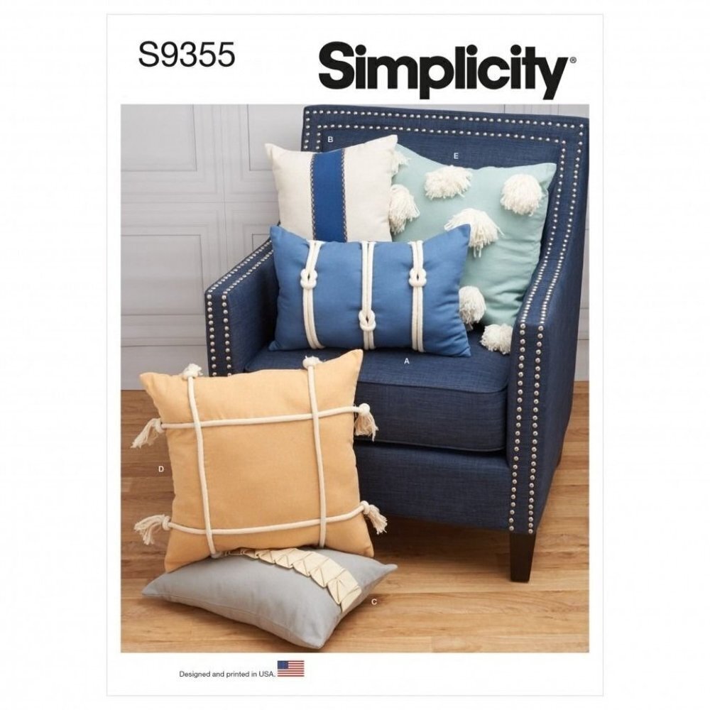 Simplicity Sewing Pattern S9355 Pillows OS Home Decor Accents DIY Uncut FF